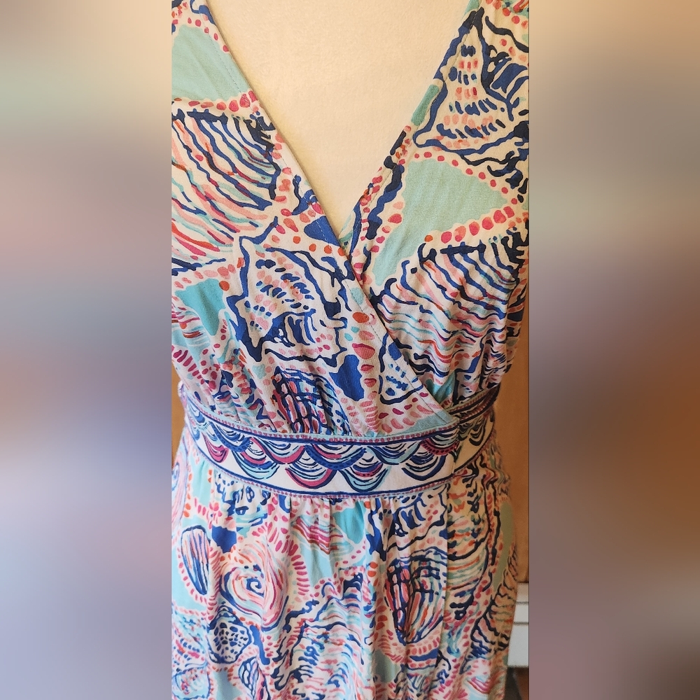 Lilly Pulitzer Belina Wrap Dress Shell Me About It Pink and Blue Size XXS - Picture 7 of 11